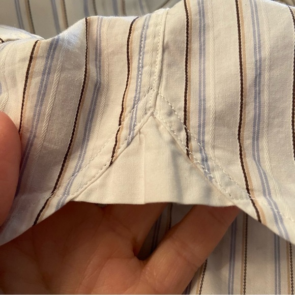 Vintage Givenchy men’s striped‎ button up  long-sleeved shirt in size 18 34-35 - Picture 8 of 11